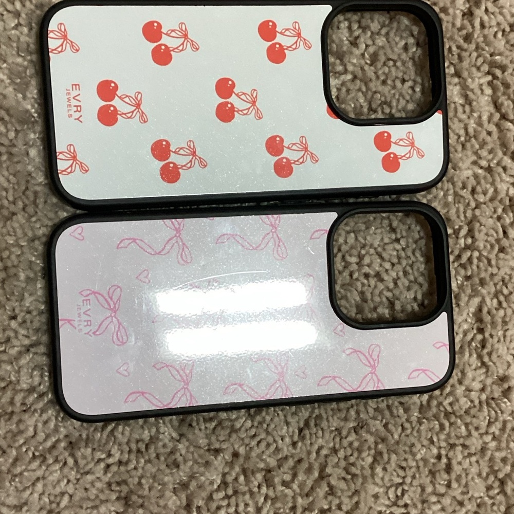 Evry Phone Case Set - Cherry Red and Bow Pink